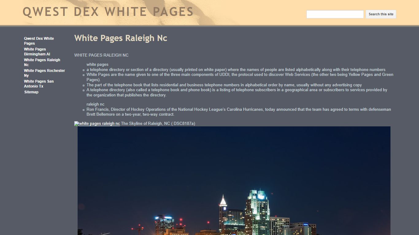 White Pages Raleigh Nc - QWEST DEX WHITE PAGES